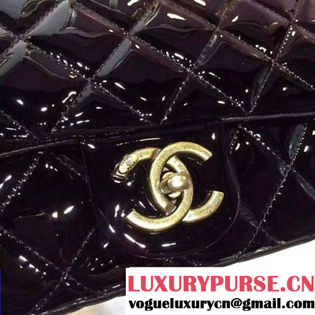 Chanel Patent Goatskin Flap Bag in Black A92890 Paris-Salzburg 2014/15 (2a136-070361 )