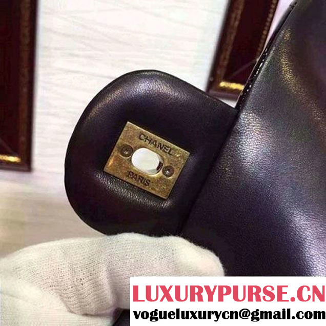 Chanel Patent Goatskin Flap Bag in Black A92890 Paris-Salzburg 2014/15 (2a136-070361 )