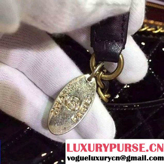 Chanel Patent Goatskin Flap Bag in Black A92890 Paris-Salzburg 2014/15 (2a136-070361 )