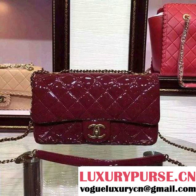 Chanel Patent Goatskin Flap Bag in Red A92890 Paris-Salzburg 2014/15 (2a136-070362 )