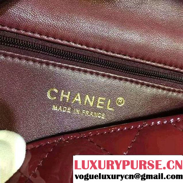 Chanel Patent Goatskin Flap Bag in Red A92890 Paris-Salzburg 2014/15 (2a136-070362 )
