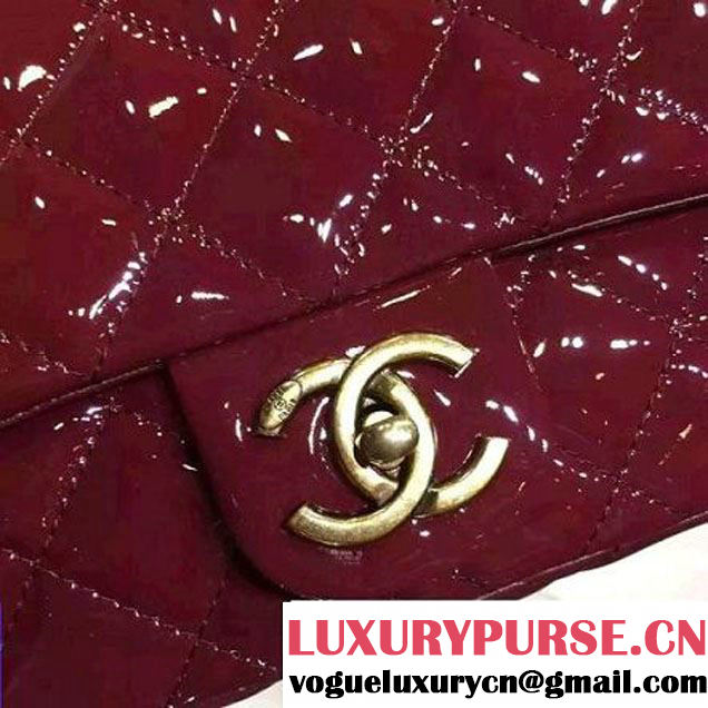 Chanel Patent Goatskin Flap Bag in Red A92890 Paris-Salzburg 2014/15 (2a136-070362 )