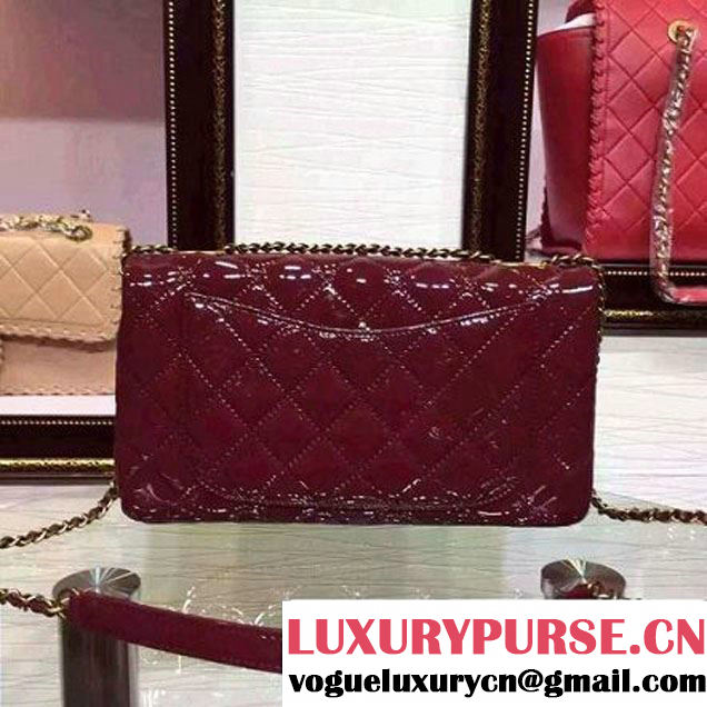 Chanel Patent Goatskin Flap Bag in Red A92890 Paris-Salzburg 2014/15 (2a136-070362 )