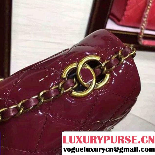 Chanel Patent Goatskin Flap Bag in Red A92890 Paris-Salzburg 2014/15 (2a136-070362 )