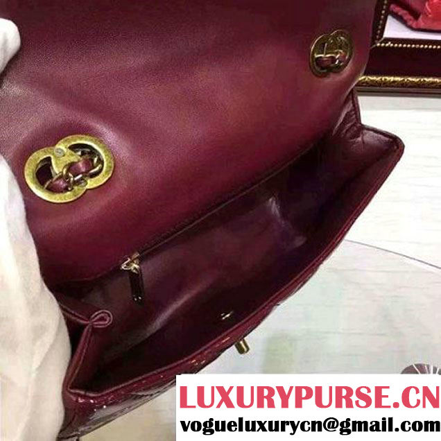 Chanel Patent Goatskin Flap Bag in Red A92890 Paris-Salzburg 2014/15 (2a136-070362 )