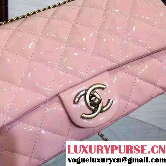 Chanel Patent Goatskin Flap Bag in Pink A92890 Paris-Salzburg 2014/15 (2a136-070363 )