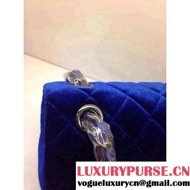 Chanel Blue Velvet Classics Medium Flap Bag - Fall 2014 Act 2 (1a0178-071306 )