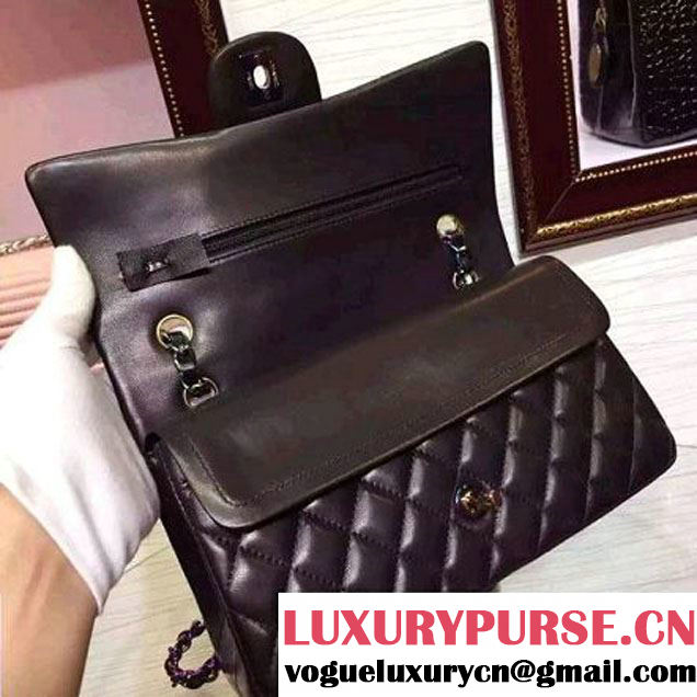 Chanel Black Lambskin Medium Classic Double Flap Bag with Colorful Hardware 2015 (2a136-071307 )