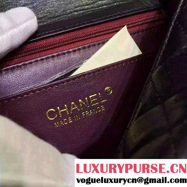Chanel Black Lambskin Small Classic Flap Bag with Colorful Hardware 2015 (2a136-071315 )