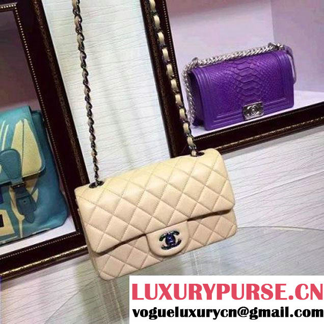 Chanel Apricot Lambskin Small Classic Flap Bag with Colorful Hardware 2015 (2a136-071316 )