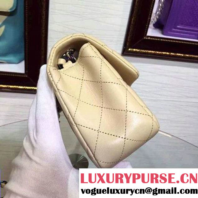 Chanel Apricot Lambskin Small Classic Flap Bag with Colorful Hardware 2015 (2a136-071316 )