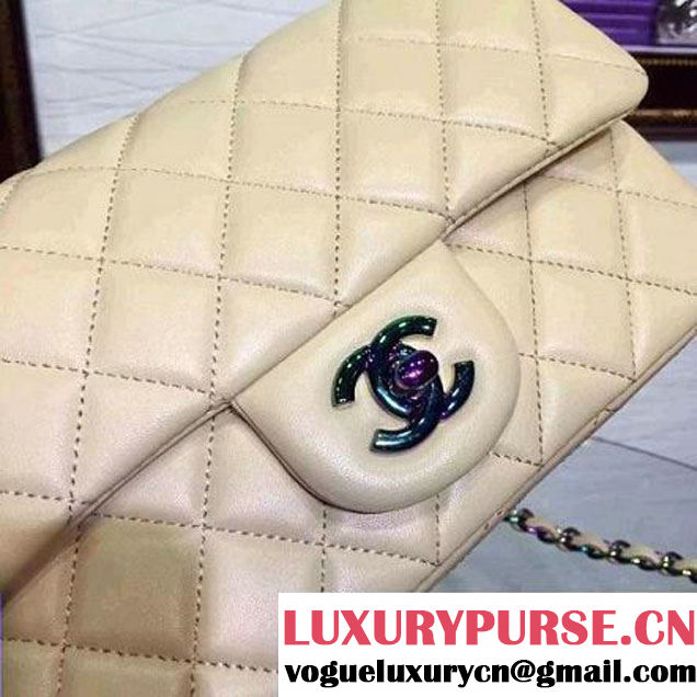 Chanel Apricot Lambskin Small Classic Flap Bag with Colorful Hardware 2015 (2a136-071316 )