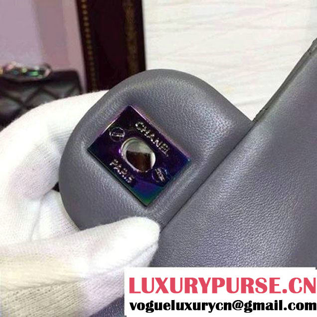 Chanel Gery Lambskin Small Classic Flap Bag with Colorful Hardware 2015 (2a136-071314 )