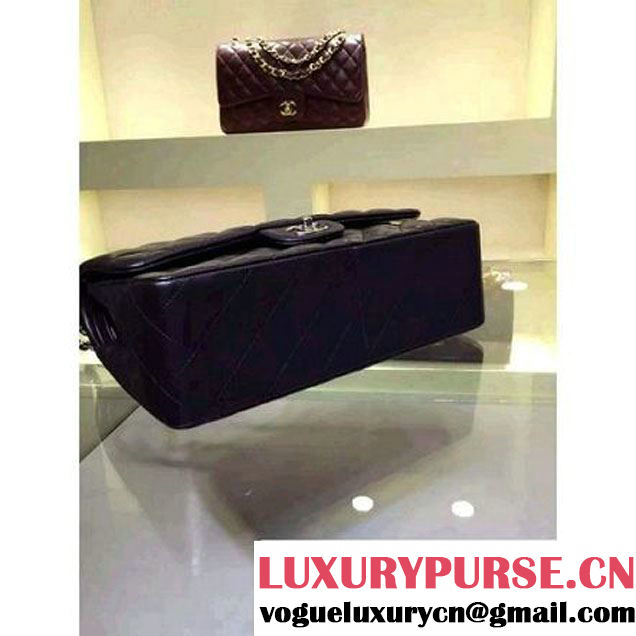 Chanel Jumbo Lambskin Leather Classic Double Flap Bag In Black (2a143-081708 )