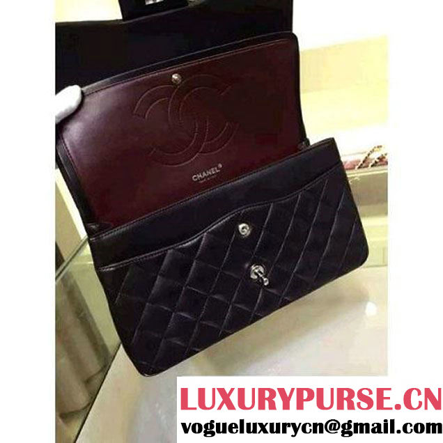 Chanel Jumbo Lambskin Leather Classic Double Flap Bag In Black (2a143-081708 )