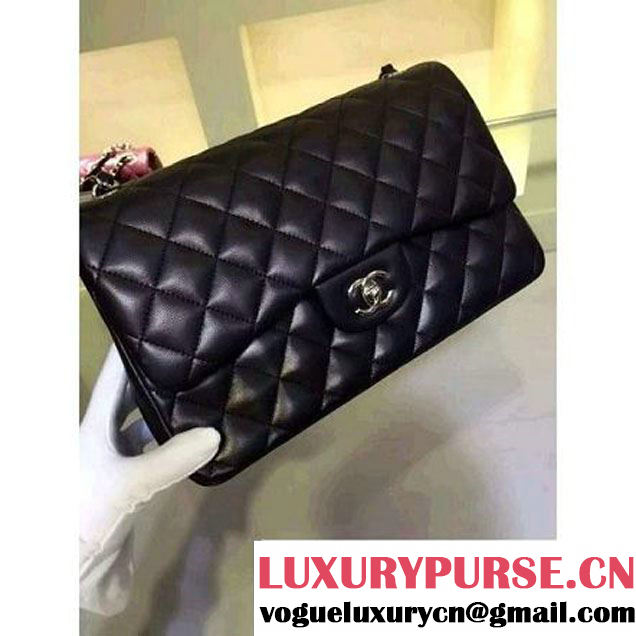 Chanel Jumbo Lambskin Leather Classic Double Flap Bag In Black (2a143-081708 )