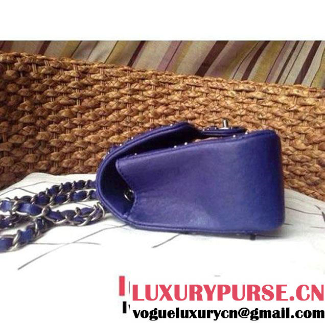 Chanel Classic Flap Bag in Studded Lambskin A92430 Navy (1A086-082406 )