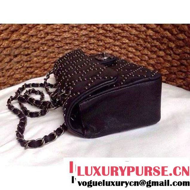 Chanel Classic Flap Bag in Studded Lambskin A92430 Black (1A086-082407 )