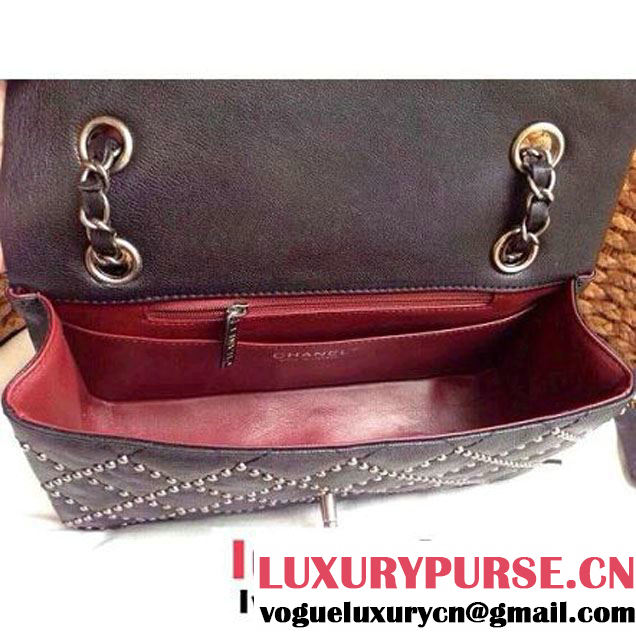 Chanel Classic Flap Bag in Studded Lambskin A92430 Black (1A086-082407 )