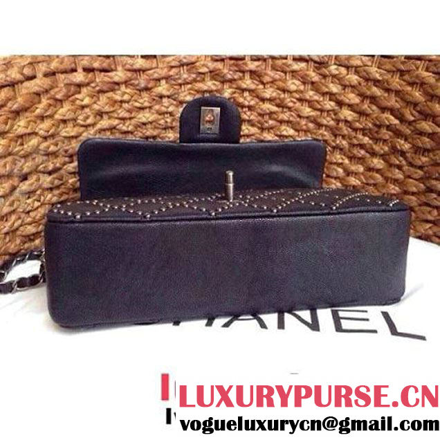 Chanel Classic Flap Bag in Studded Lambskin A92430 Black (1A086-082407 )