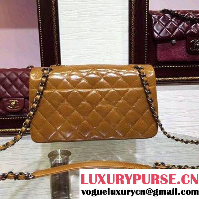 Chanel Cow Leather and Python Flap Shoulder Bag Yellow 2015 (2a136-082936 )