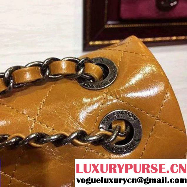 Chanel Cow Leather and Python Flap Shoulder Bag Yellow 2015 (2a136-082936 )