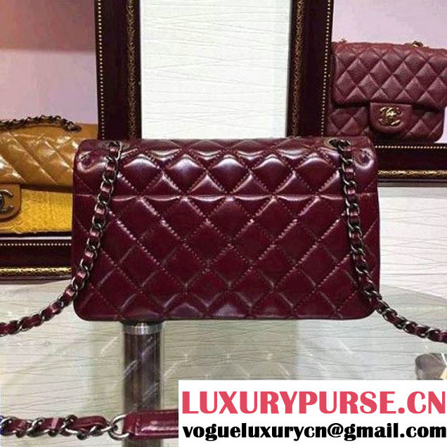Chanel Cow Leather and Python Flap Shoulder Bag Burgundy 2015 (2a136-082937 )