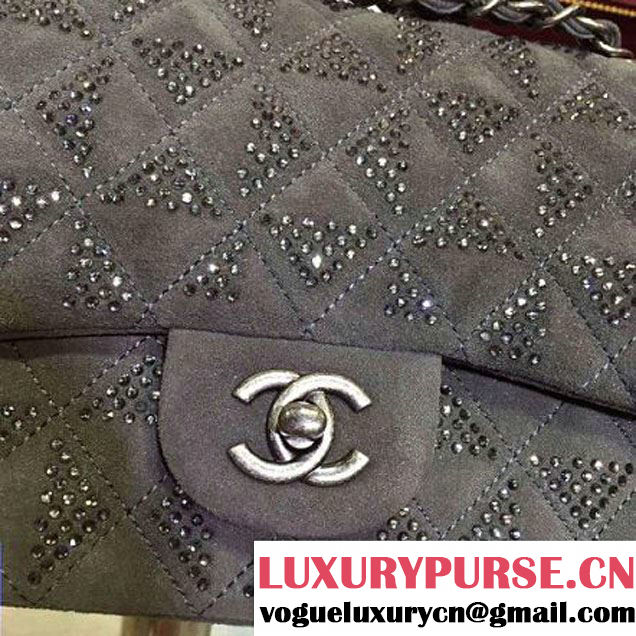 Chanel Flap Shoulder Bag Embellished With Crystal Grey Runway 2015 (2a136-090248 )
