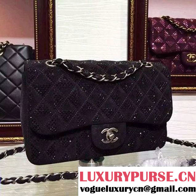 Chanel Flap Shoulder Bag Embellished With Crystal Black Runway 2015 (2a136-090249 )