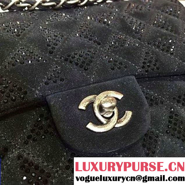 Chanel Flap Shoulder Bag Embellished With Crystal Black Runway 2015 (2a136-090249 )