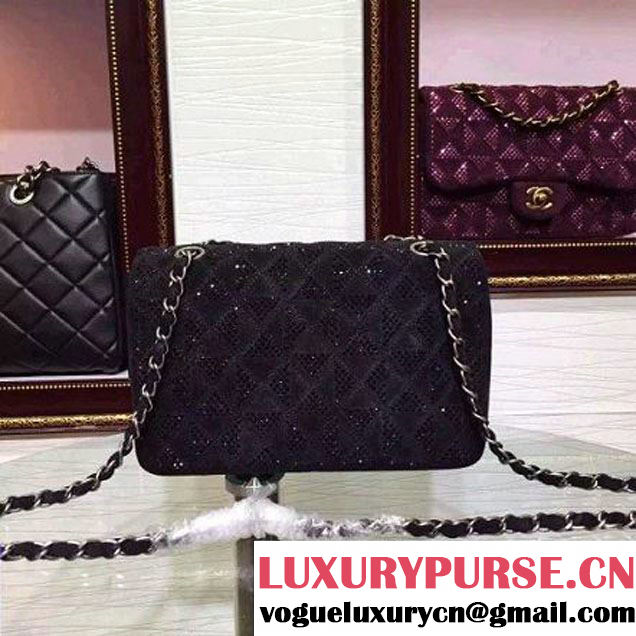 Chanel Flap Shoulder Bag Embellished With Crystal Black Runway 2015 (2a136-090249 )
