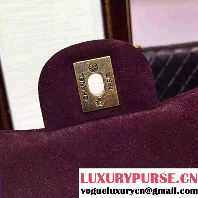 Chanel Flap Shoulder Bag Embellished With Crystal Burgundy Runway 2015 (2a136-090251 )