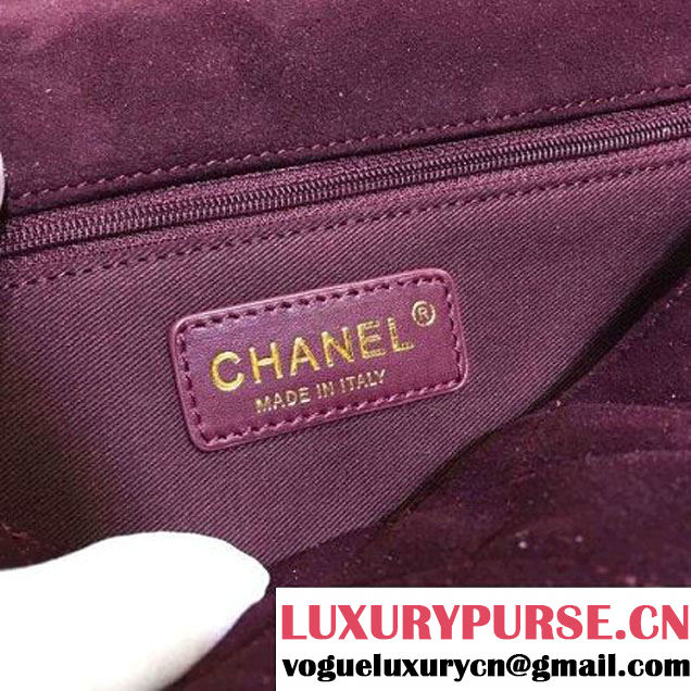 Chanel Flap Shoulder Bag Embellished With Crystal Burgundy Runway 2015 (2a136-090251 )