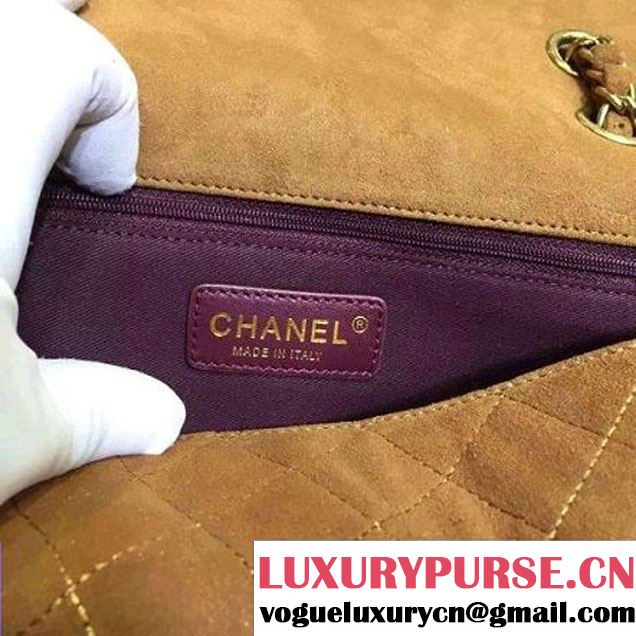 Chanel Flap Shoulder Bag Embellished With Crystal Brown Runway 2015 (2a136-090250 )
