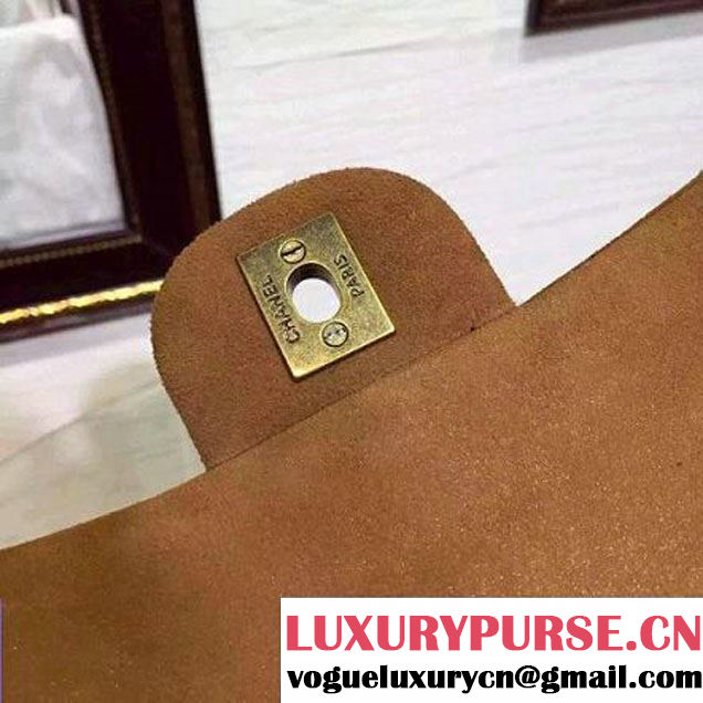 Chanel Flap Shoulder Bag Embellished With Crystal Brown Runway 2015 (2a136-090250 )
