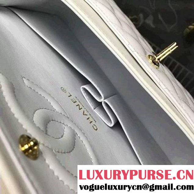 Chanel  White Patent Leather Medium double Flap Shoulder Bag (2A058-091006 )