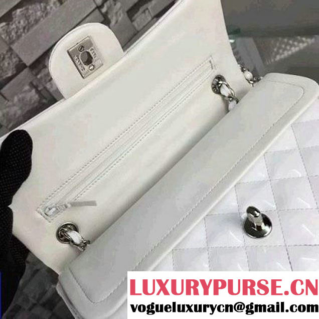 Chanel  White Patent Leather Jumbo double Flap Shoulder Bag (2A058-091007 )