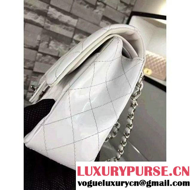 Chanel  White Patent Leather Jumbo double Flap Shoulder Bag (2A058-091007 )