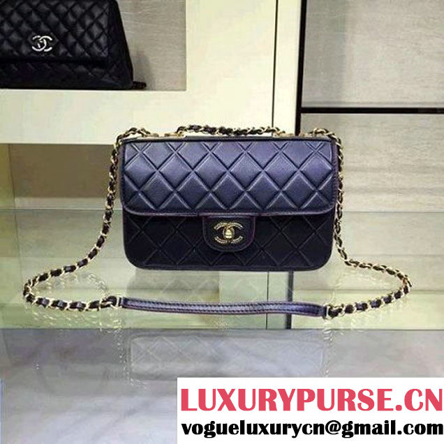 Chanel Black Calfskin New Ice Diamond Classic Flap Bag 2015 (2A143-091805 )