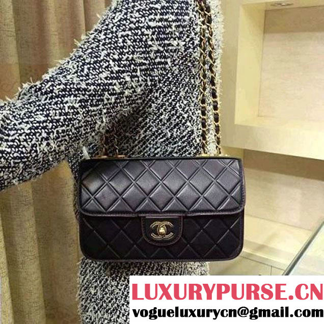 Chanel Black Calfskin New Ice Diamond Classic Flap Bag 2015 (2A143-091805 )
