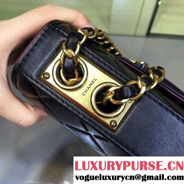 Chanel Black Calfskin New Ice Diamond Classic Flap Bag 2015 (2A143-091805 )