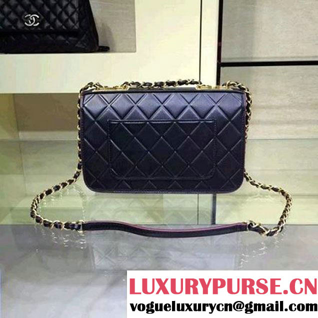 Chanel Black Calfskin New Ice Diamond Classic Flap Bag 2015 (2A143-091805 )