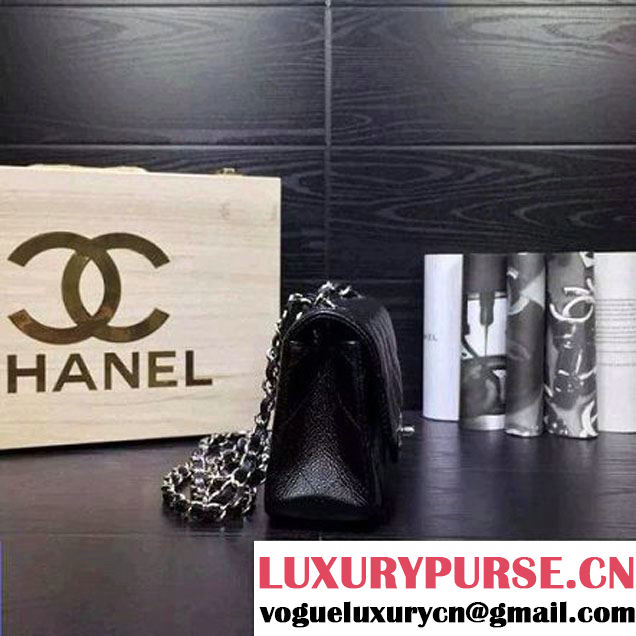Chanel Small Caviar Calfskin Classic Flap Bag Black (1A022-092104 )