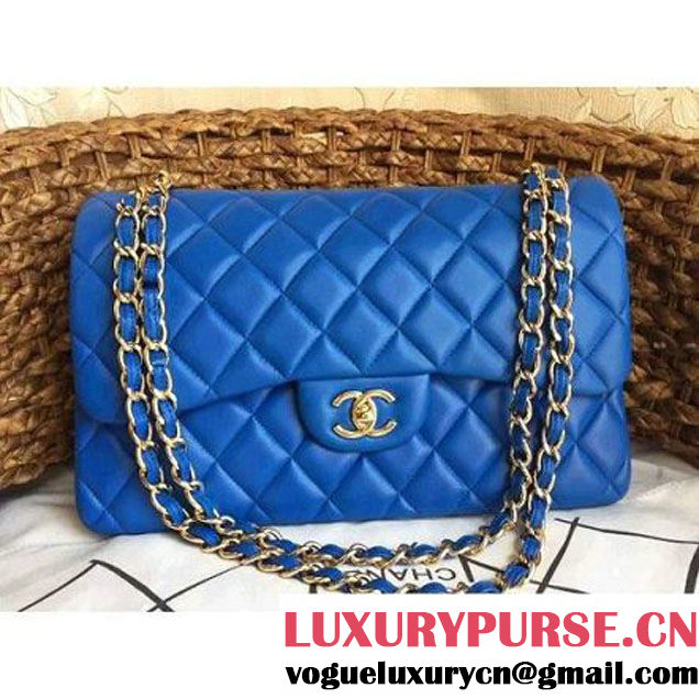 Chanel Jumbo Lambskin Classic Double Flap Bag Indigo(GHW) (1a086-092106 )