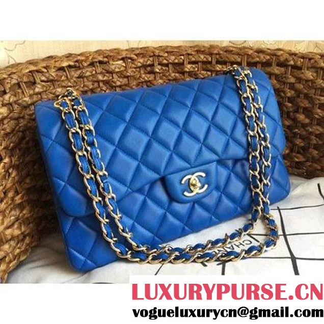Chanel Jumbo Lambskin Classic Double Flap Bag Indigo(GHW) (1a086-092106 )