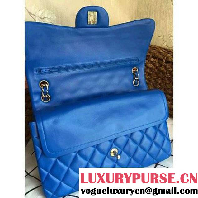 Chanel Jumbo Lambskin Classic Double Flap Bag Indigo(GHW) (1a086-092106 )