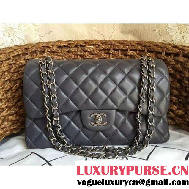 Chanel Jumbo Lambskin Classic Double Flap Bag Grey(SHW) (1a086-092107 )