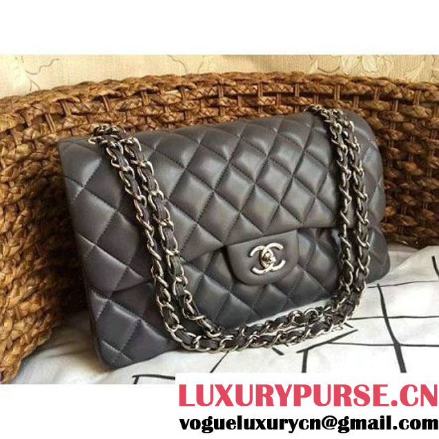 Chanel Jumbo Lambskin Classic Double Flap Bag Grey(SHW) (1a086-092107 )