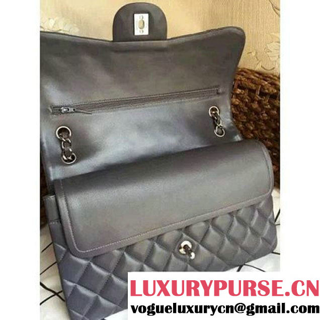 Chanel Jumbo Lambskin Classic Double Flap Bag Grey(SHW) (1a086-092107 )