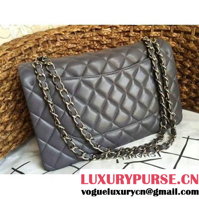 Chanel Jumbo Lambskin Classic Double Flap Bag Grey(SHW) (1a086-092107 )